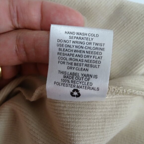 Pink Rose Sleeveless Ribbed Beige Midi Tank Dress Women Size M With Side Slit - Picture 8 of 10